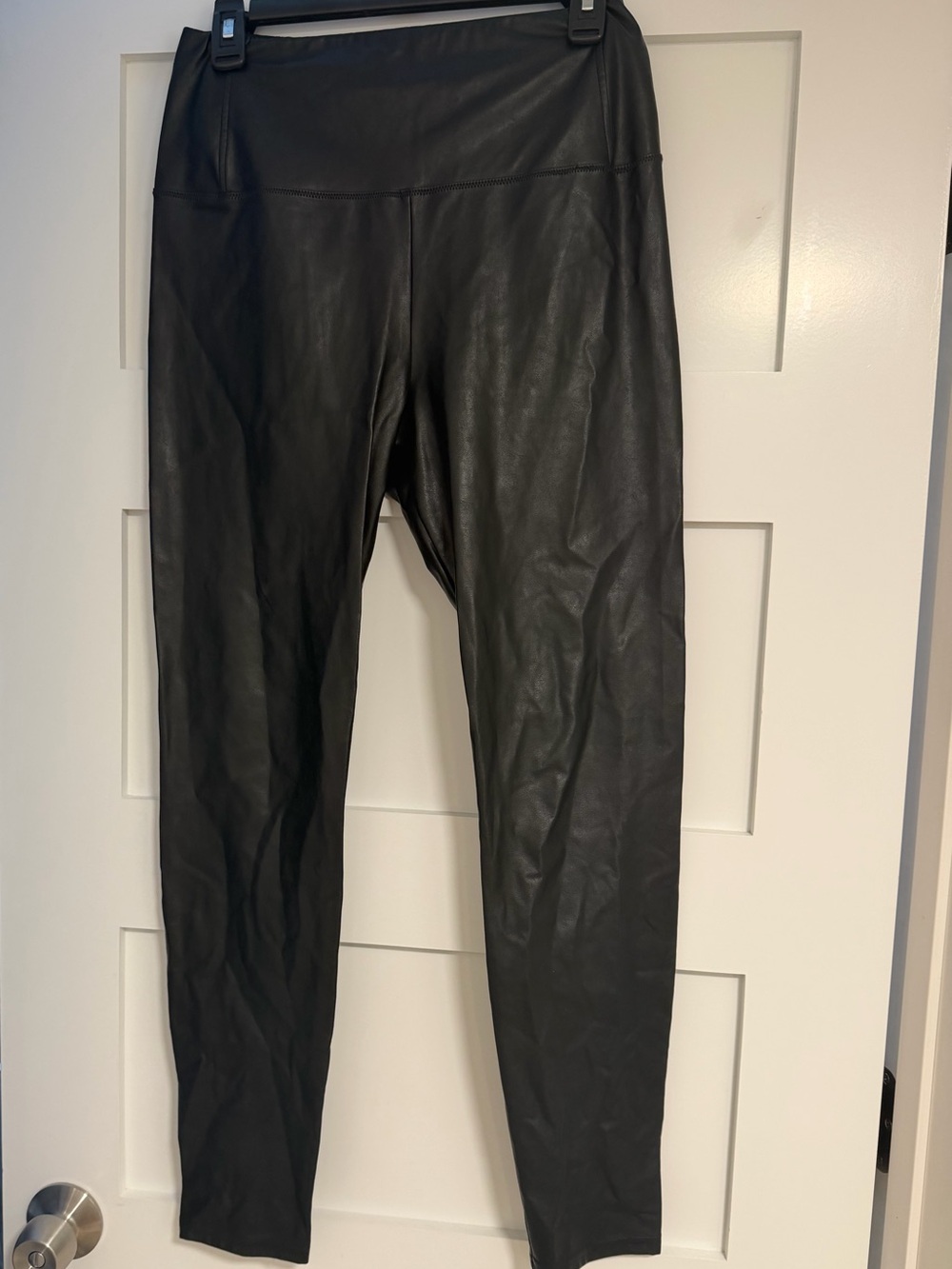 Wilfred Black Faux Leather Leggings with Elastic Waist